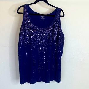 Lane Bryant Purple Sequence Tank Top